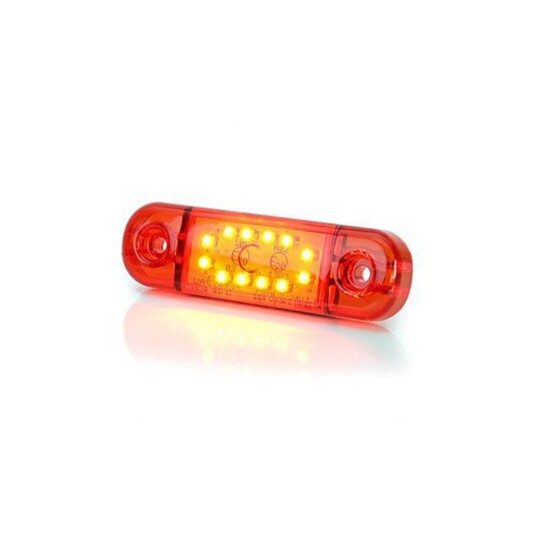Posisjons /Sidemarkeringslys Strands Side Marker Slim 12 LED   12/24V / 84 mm Rød