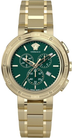 Versace Herreklokke VE2H00521 V Extreme Grønn/Gulltonet stål Ø46 mm
