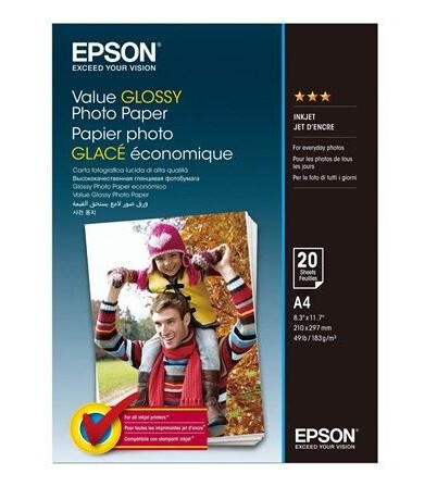 Epson Value - Glossy - A4 (210 x 297 mm) 183 g/m² - 20 sheet(s) photo paper