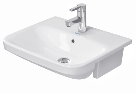 Duravit DuraStyle Servant, delvis nedf. 550x455 mm, 1 bl.hull, m/overløp, Hvit