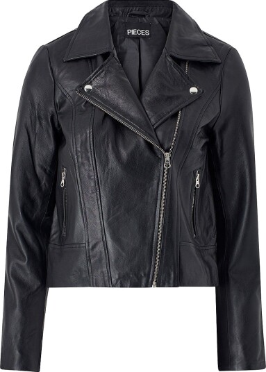 pieces Biker jakke pcSusse Leather Jacket Svart