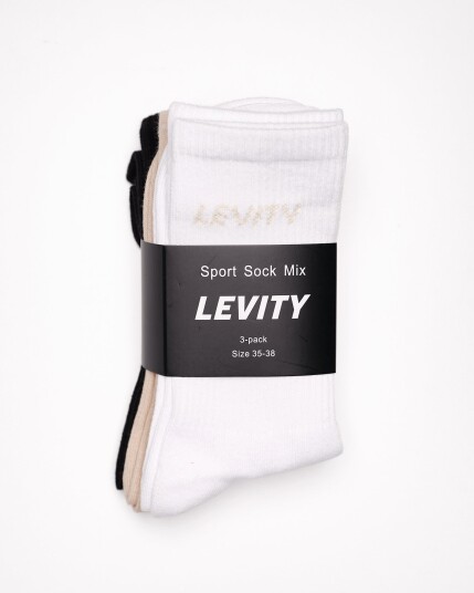 LEVITY 3-Pack Sport Sock Mix Black/White/Beige - 39-42