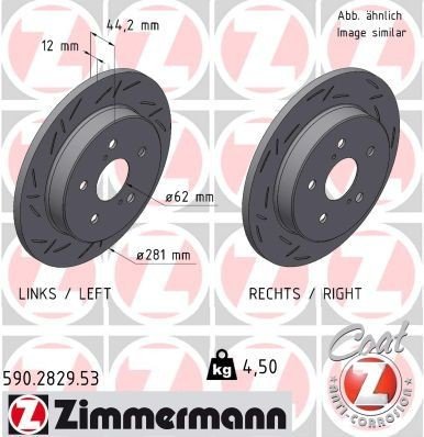 Bremseskive ZIMMERMANN 590.2829.53