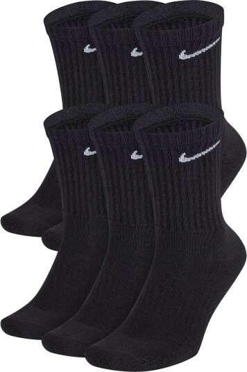 Nike Everyday Cushioned Training Socks (6pk) Black/White 38-42