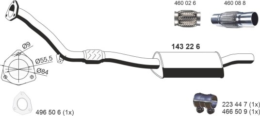 Fremre eksospotte ERNST 143226