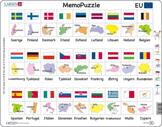 Larsen Memo Puslespill Land og Flagg Larsen Memo Puslespill Land og Flagg