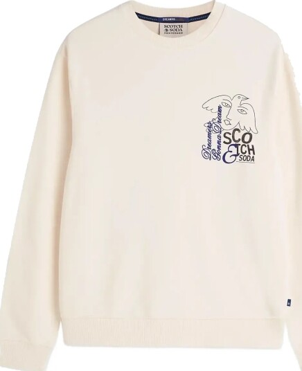 Scotch & Soda Front And Back Artwork Regular Fit Sweatshirt Cream XL Scotch & Soda Front And Back Artwork Regular Fit Sweatshirt Cream XL