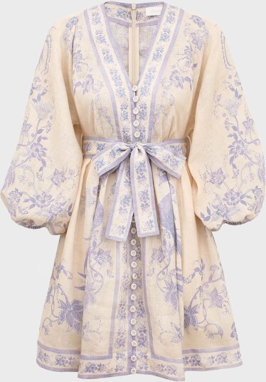 Zimmermann Kjole Indra Plunge Mini Creme 2 (M L) Zimmermann Kjole Indra Plunge Mini Creme 2 (M L)