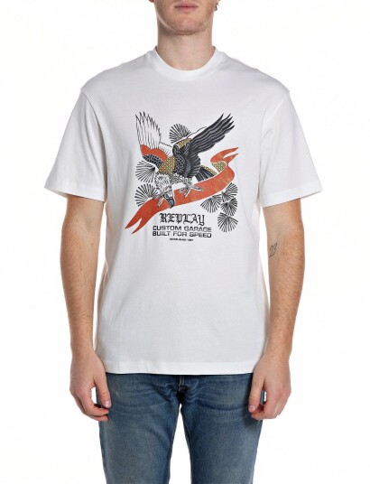 Replay T Shirt Relaxed CreaM Replay T Shirt Relaxed CreaM