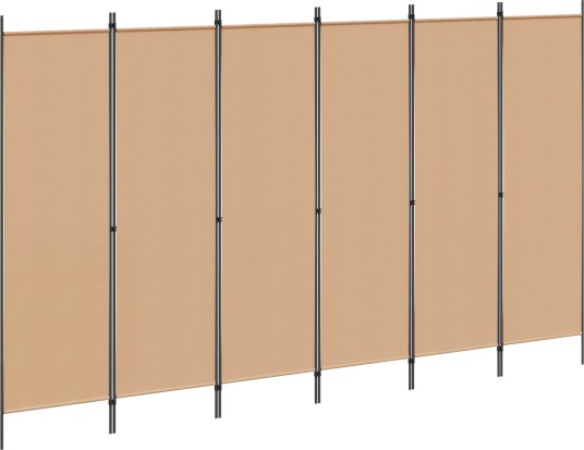 vidaXL 6-Panels Romdeler Beige 300 x 180 cm Stoff
