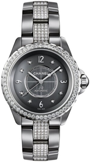 Chanel Dameklokke H3106 J12 Grå/Keramik Ø38 mm