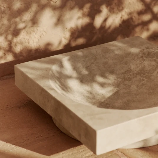 Ferm Living Hew Low Centrepiece   Travertine