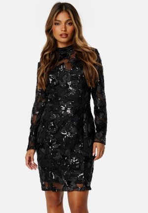 Bubbleroom Occasion Blanca Embroidered Dress Black 40