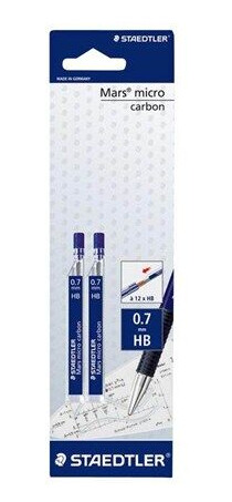 Staedtler Mec.penc.lead M.micro 07mmHB 2pcsBc