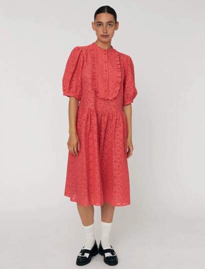 Stella Nova Cotton Lace Dress   Red   36