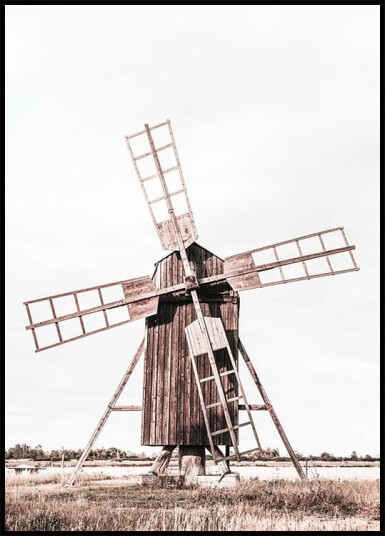 Old Wooden Wind Mill Plakat Plakat / 21x30cm