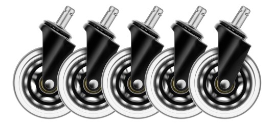 Deltaco Set of black gaming casters for gaming chairs Deltaco Set of black gaming casters for gaming chairs