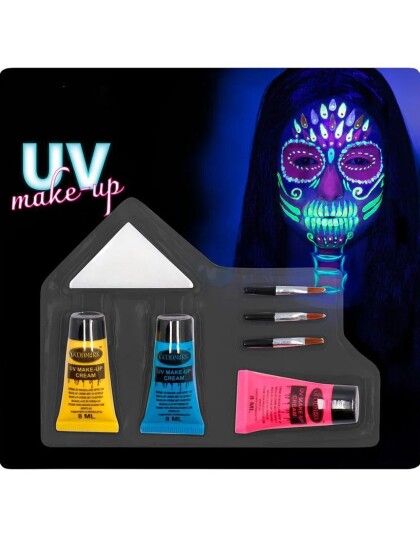 UV Make up Set  3 Tuber med Koster og Svamp