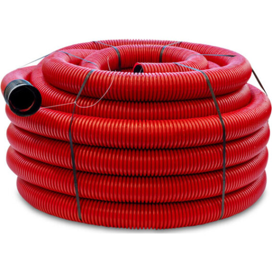 Infraplast DV Korrugert rør 110mm med tråd 50m Rød - 2800927 Infraplast DV Korrugert rør 110mm med tråd 50m Rød - 2800927