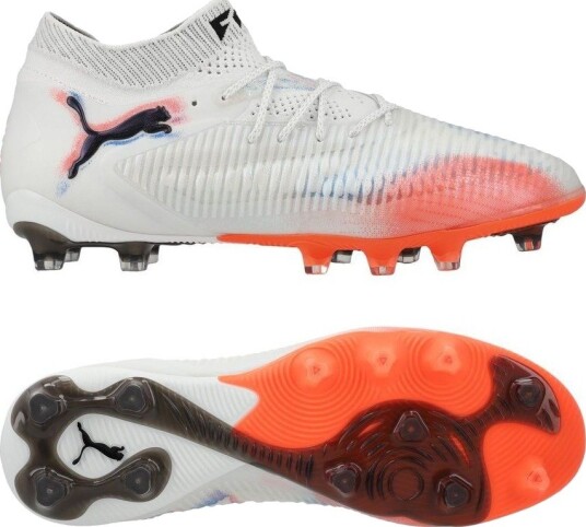 PUMA Future 8 Ultimate AG Untamed PUMA White/PUMA Svart/rød Kvinner Kunstgress (AG) størrelse 36
