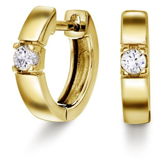 Pan Jewelry, Øreringer i 925 forgylt sølv med zirkonia