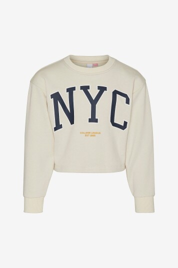 Vero Moda Girl Collegegenser vmMillie Linsey Cropped Sweat Jrs G Beige