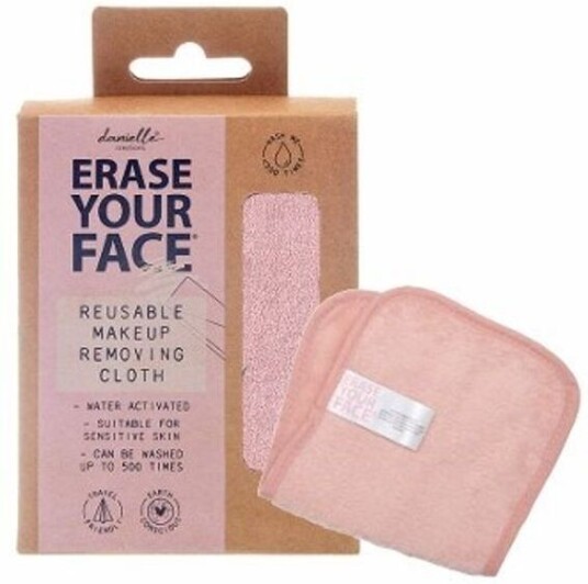 Danielle Creations Erase Your Face Gjenbrukbar Sminkefjerningsklut Rosa Fra