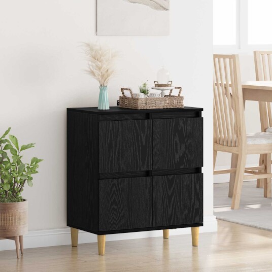 Serviesskap Svart Eik 60 x 35 x 70 cm Konstruert tre