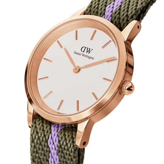 Daniel Wellington DW Watch Iconic NATO Green/Purple 28mm Rose Gold Daniel Wellington DW Watch Iconic NATO Green/Purple 28mm Rose Gold