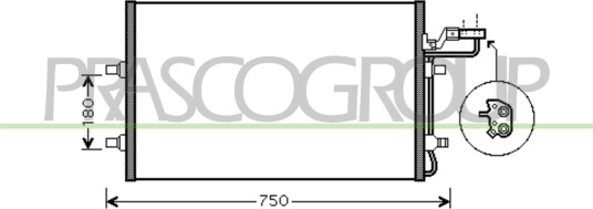Kondensator, klimaanlegg PRASCO VV220C004
