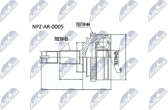 Nty Drivknute drivaksel NTY NPZ AR 005