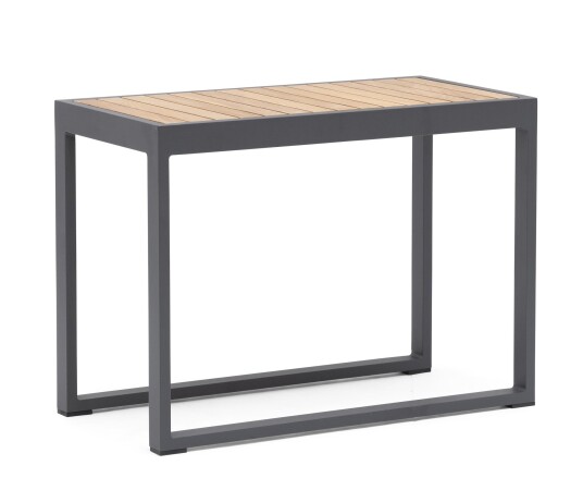 Hillerstorp Oxelunda sidebord Aluminium/teak høy 75 x 38 cm Grå