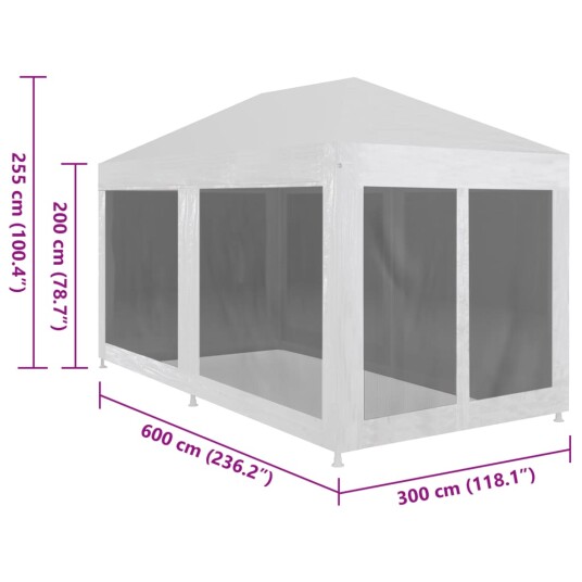 vidaXL Festtelt med 6 sidevegger av netting 6x3 m vidaXL Festtelt med 6 sidevegger av netting 6x3 m