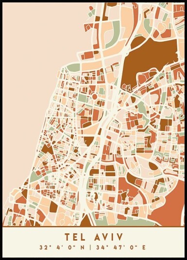 Black Maps Earth Tones 87 Plakat Plakat / 40x50cm