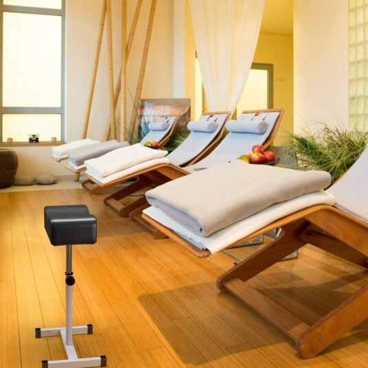 Pedikyrkrakk med justerbar setehøyde fotskammel for neglepleie i salonger spa svart