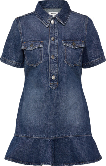 Monki Denim Tunic Mini Dress - Blue - S