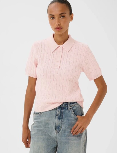 Gestuz Gzthilla Polo Pullover - Pink - XS Gestuz Gzthilla Polo Pullover - Pink - XS