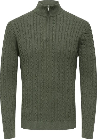 ONLY & SONS Onsloui Reg 12 Cabel Half Zip Knit Noos CASTOR GRAY S ONLY & SONS Onsloui Reg 12 Cabel Half Zip Knit Noos CASTOR GRAY S
