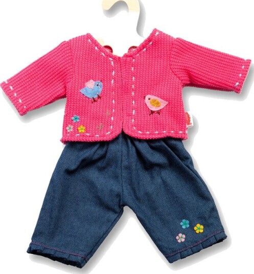 Heless Dukkeklær – 35-45 cm – Rosa Jakke og Jeans