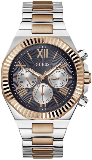 Guess Herreklokke GW0703G4 Equity Sort/Rose gulltonet stål Ø44 mm