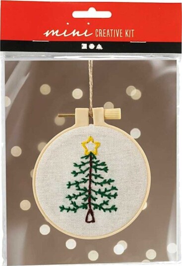 Creativ Company Mini DIY Kit Brodering Julegran