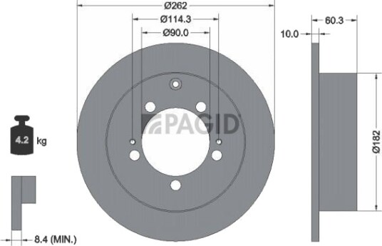 PAGID 54361NC Bremseskive PAGID 54361NC Bremseskive
