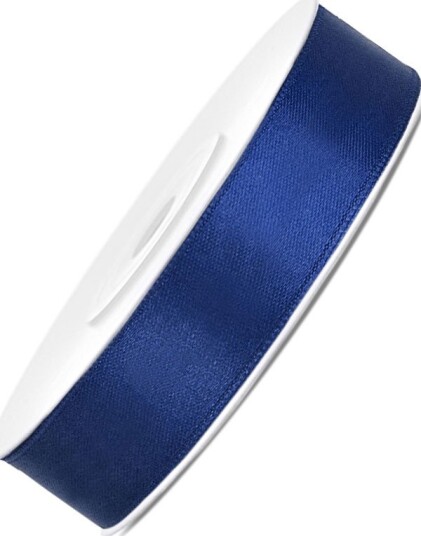 MARINEBLÅTT Silkebånd 25 meter x 12 mm