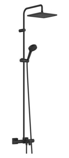 Hansgrohe Vernis Shape badekarbatteri med dusjsett, matt sort Hansgrohe Vernis Shape badekarbatteri med dusjsett, matt sort