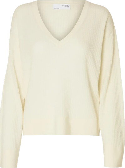 Selected Femme Dame Strikkevarer Hvit L,