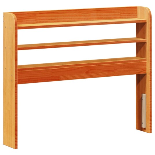 Sengeramme med hodegavl voksbrun 75x190 cm heltre furu 3306551