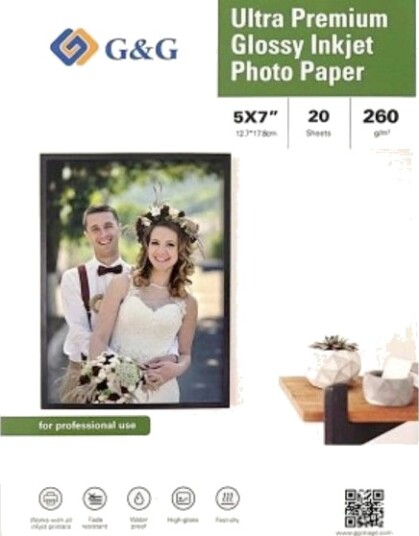 G&G Fotopapir 5x7" 260 g/m² 20 ark