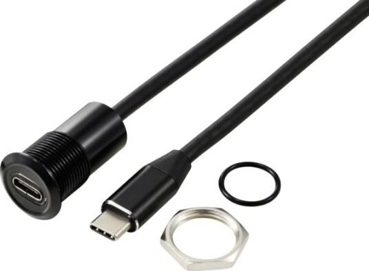 Usb-C® 3.1 Hann/Hann 1 M Kabel Sort Tc-13376328 Tru Components 1 Stk