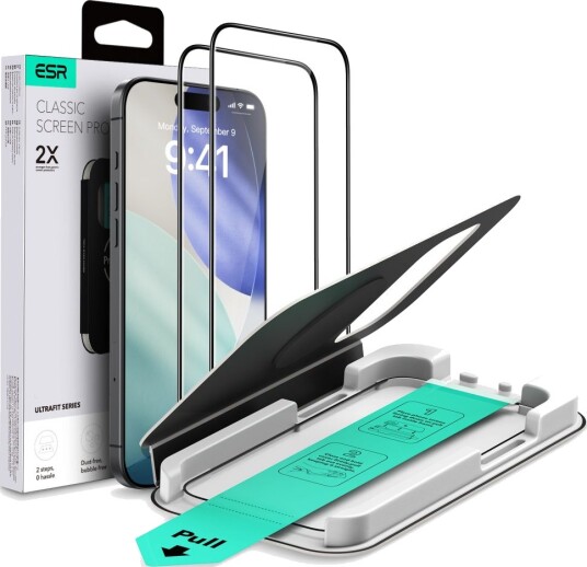 ESR UltraFit Herdet Glass 2-Pakk til iPhone 17 Pro Max - Transparent