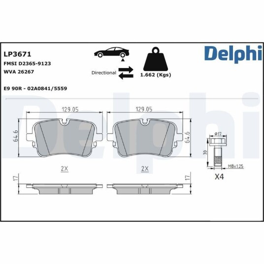 Bremseklosser DELPHI LP3671